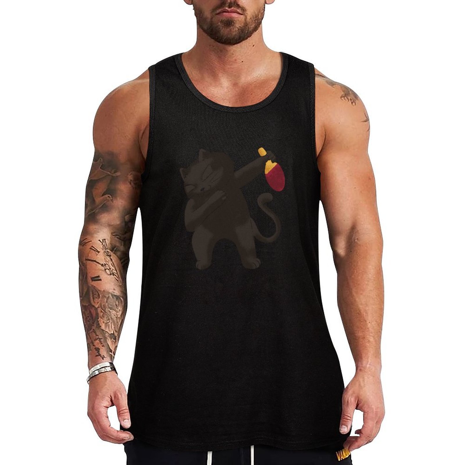 Table Tennis Basic - Dabbing table tennis cat Tank Top