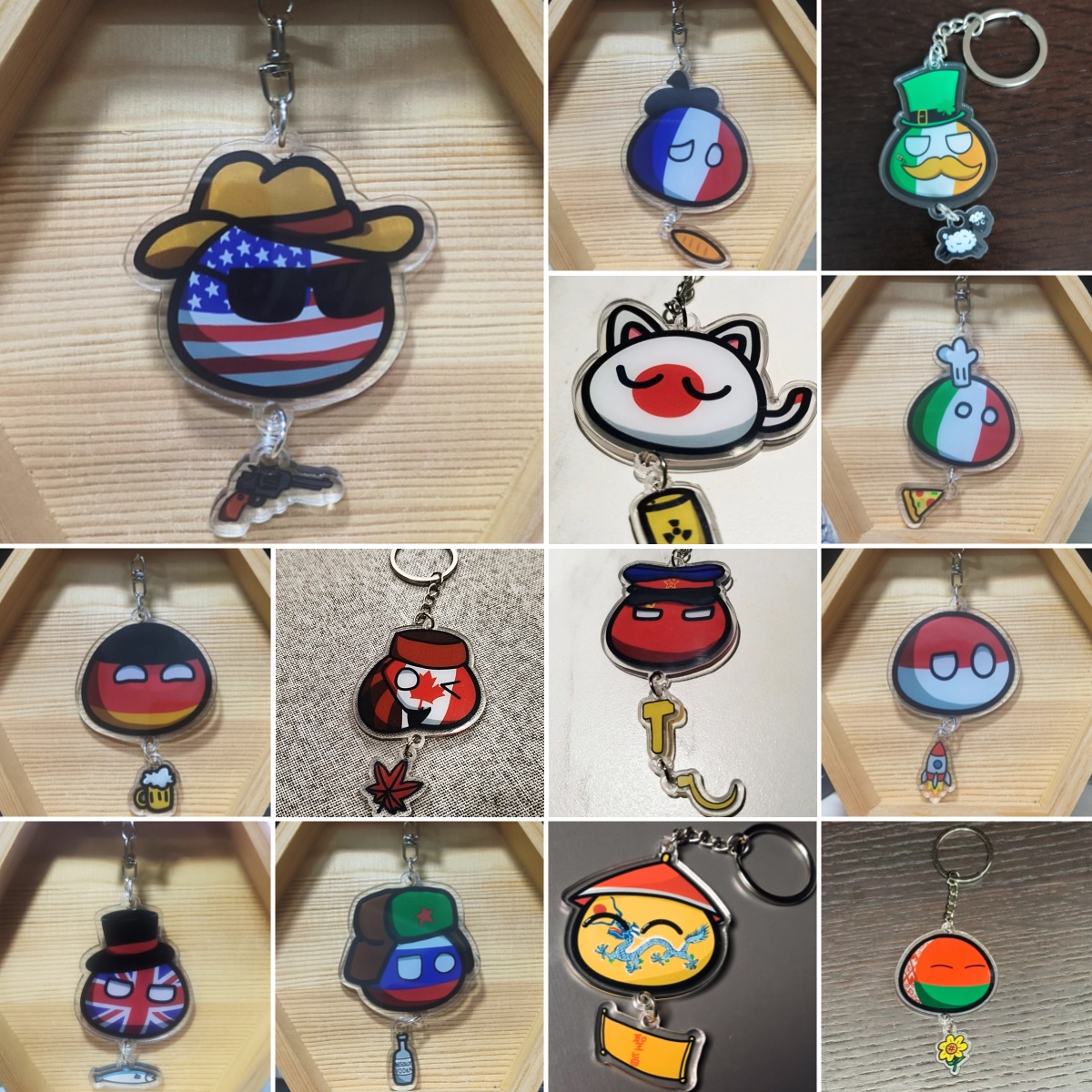 21 Styles Countryballs Keychai - Table Tennis France ulasan dan harga