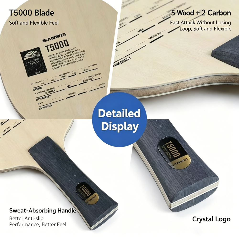 Original SANWEI T5000 5 Wood A - Stiga Carbon Blade ulasan dan harga