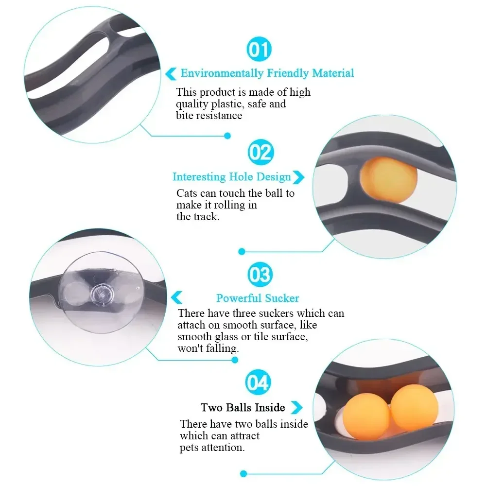 New Track Cat Toy Plastic Suck - Table Tennis Ball ulasan dan harga